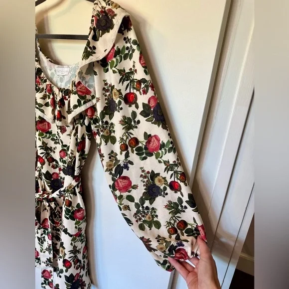 Smith & Quinn Floral Cottagecore Long Sleeve Ruffle Tie Waist Dress - Size Small - Picture 6 of 7
